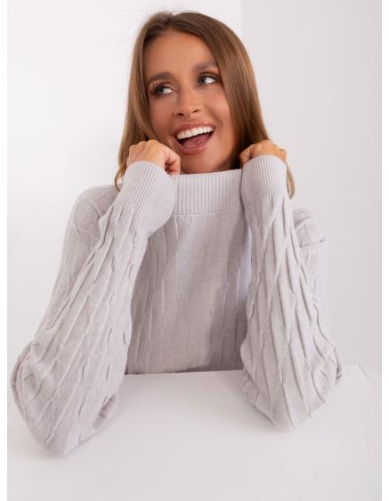 Dámský svetr se vzory OTAMAR světle šedý 