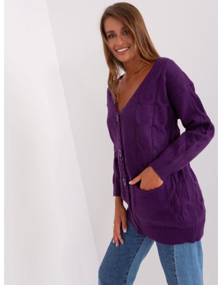 Dámsky sveter s vreckami TUCKER tmavofialový