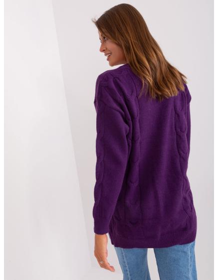 Dámsky sveter s vreckami TUCKER tmavofialový