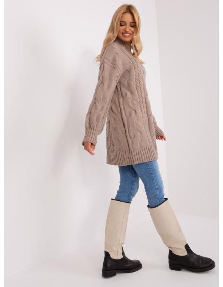 Dámské šaty oversize pletené EDGAR tmavě béžové 