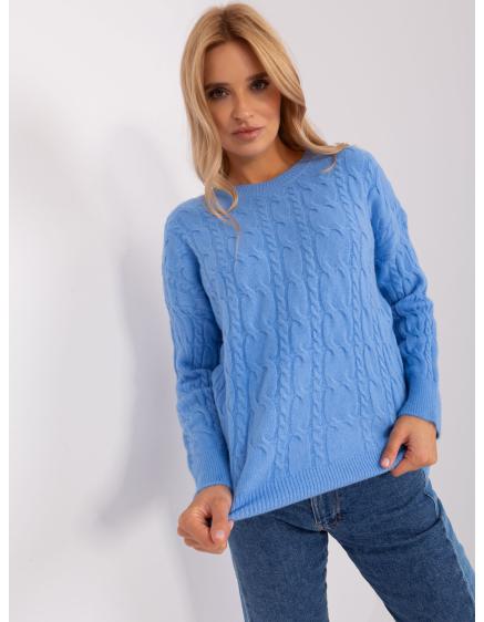 Dámský svetr s náplety AYDEN modrý 