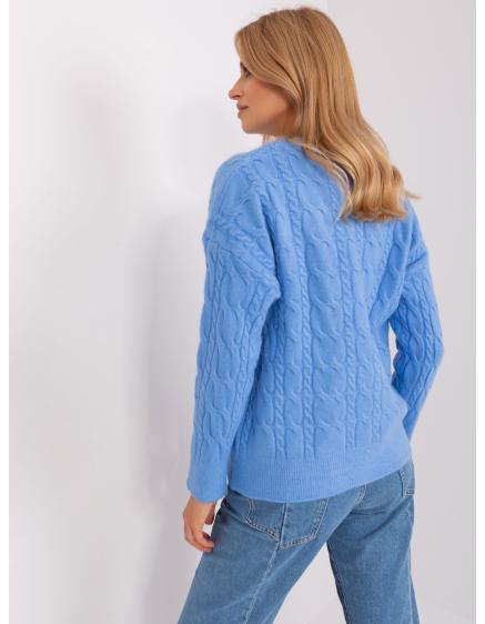 Dámský svetr s náplety AYDEN modrý 