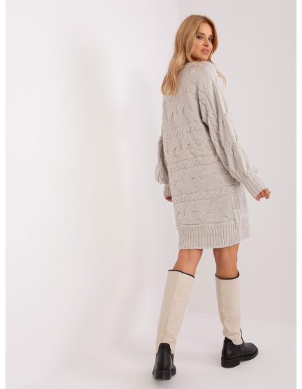 Dámské šaty s buffovými rukávy ROBERTA světle béžové