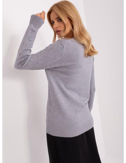 Dámský svetr s kulatým výstřihem MONA šedý 
