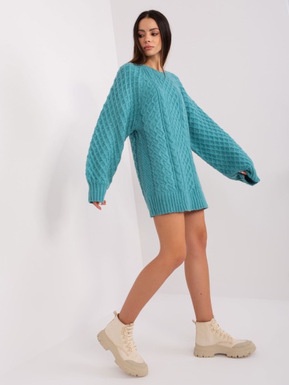 Női patchwork ruha SLIS türkizkék