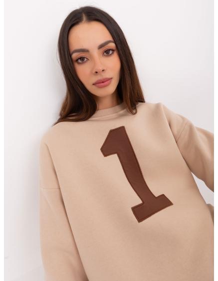 Dámská mikina bez kapuce oversize NOEK béžová 