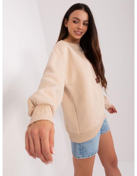 Dámská mikina bez kapuce oversize NOEK béžová 