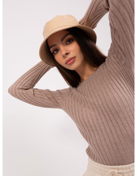 Női pulóver RHAPA sötétbézs sötétbézs