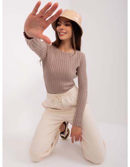 Női pulóver RHAPA sötétbézs sötétbézs