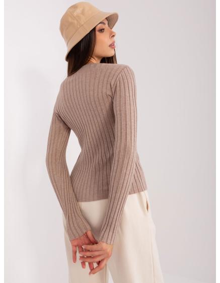 Női pulóver RHAPA sötétbézs sötétbézs