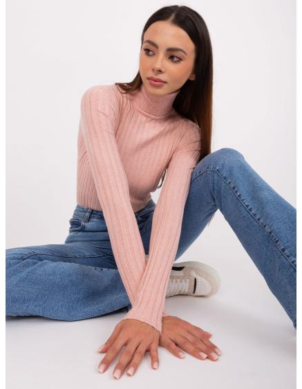Női garbó pulóver CHUNN világos rózsaszín