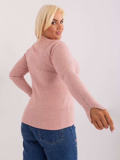 Dámsky plus size viskózový sveter NOUGA svetloružový – fotografie produktu 5