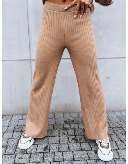 Dámské kalhoty s širokými nohavicemi MOSSYMOOD hnědá