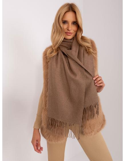 Női rojtos sál UNTELT sötétbarna