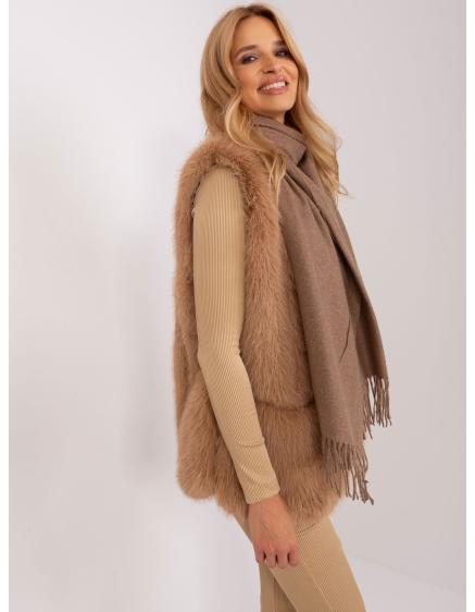 Női rojtos sál UNTELT sötétbarna