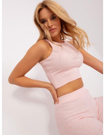 Női szett laza pulóverrel THERUST világos rózsaszínű