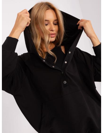 Dámsky komplet so širokou mikinou TRIA čierny