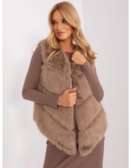 Dámska vesta s vreckami MOROS tmavobéžová