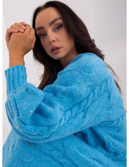 Dámske šaty s dlhým rukávom SLASA modré