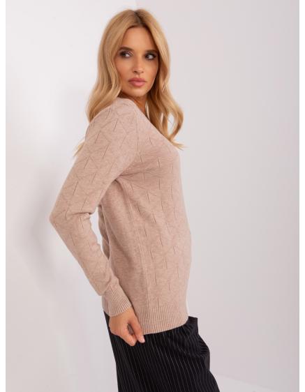 Dámský svetr z úpletu DVER tmavě béžový