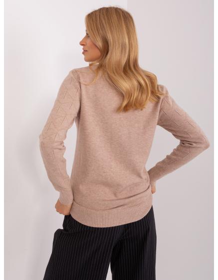 Dámský svetr z úpletu DVER tmavě béžový