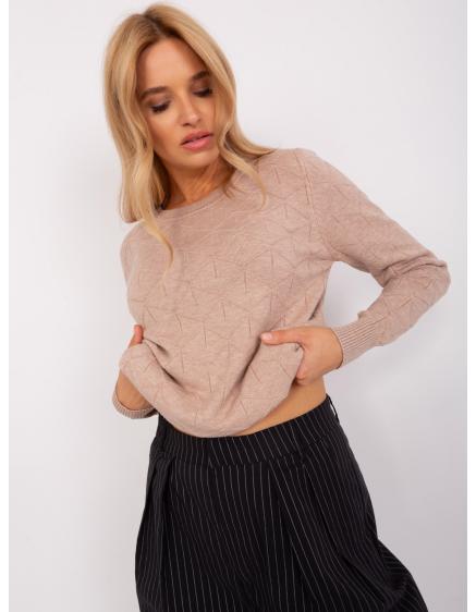 Dámský svetr z úpletu DVER tmavě béžový