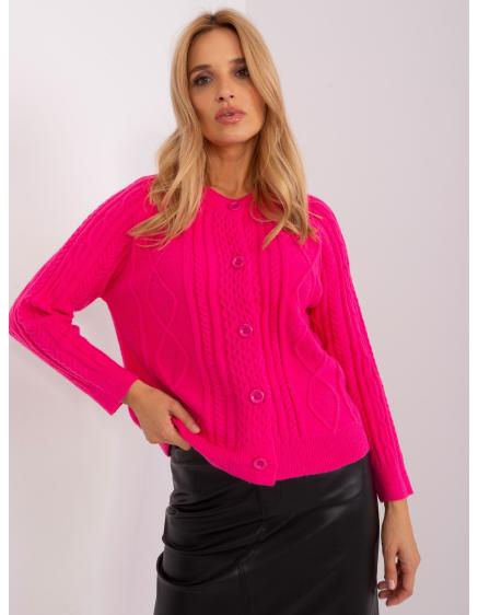 Dámský svetr nadměrné velikosti kostkovaný NIS tmavě růžový 