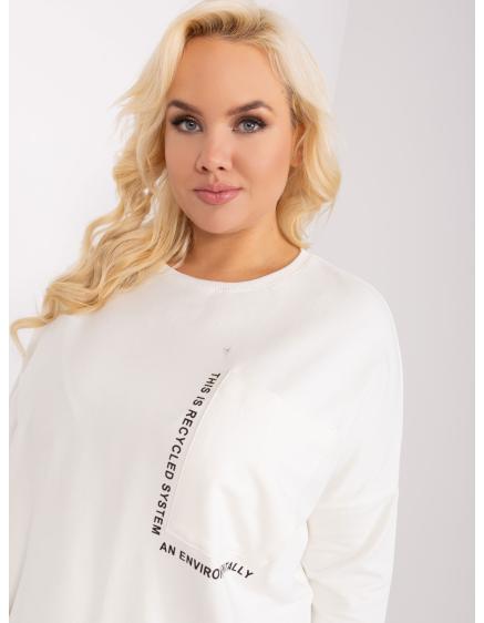 Dámská halenka plus size s kulatým výstřihem VIBRA ecru