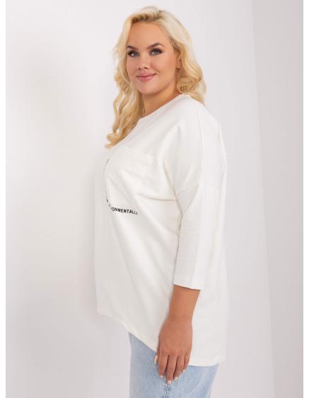 Dámská halenka plus size s kulatým výstřihem VIBRA ecru