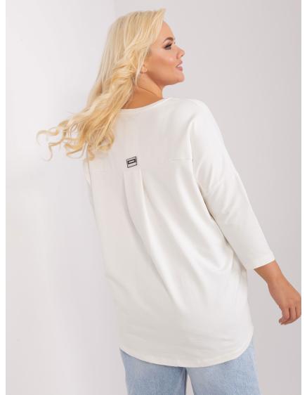 Dámská halenka plus size s kulatým výstřihem VIBRA ecru