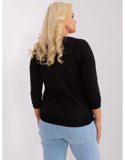 Dámská halenka plus size z bavlny ROLE černá