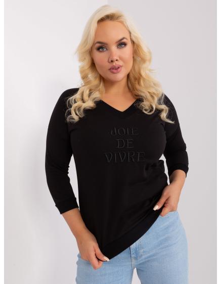 Dámská halenka plus size z bavlny ROLE černá