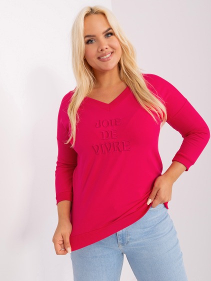Női plus size V-nyakú blúz INGA piros