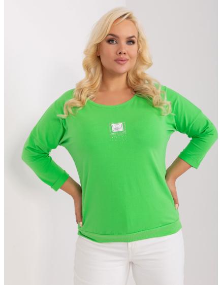 Női plus size blúz kerek nyakkivágással MIRE világoszöld