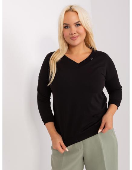 Dámska plus size blúzka BASIC čierna