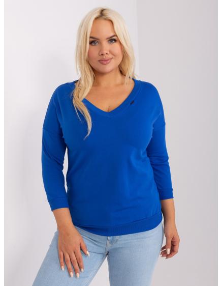 Dámska plus size blúzka s výstrihom SOM kobaltovo modrá