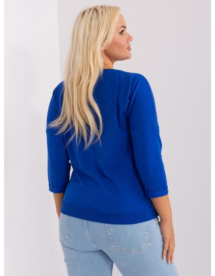 Női 3/4-es ujjú plus size blúz YNALI kobaltkék