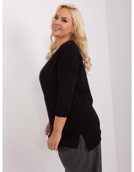 Dámska plus size blúzka s okrúhlym výstrihom ZAR čierna