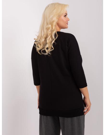 Dámska plus size blúzka s okrúhlym výstrihom ZAR čierna