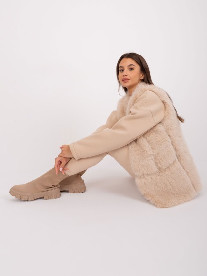 Női bélelt mellény OKINU beige