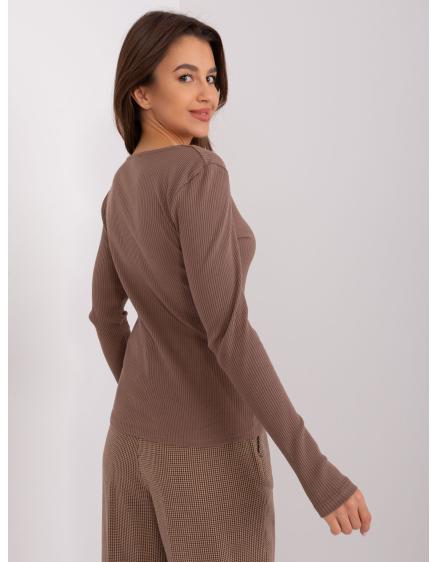 Dámská bavlněná halenka s dlouhým rukávem RISSH hnědá 