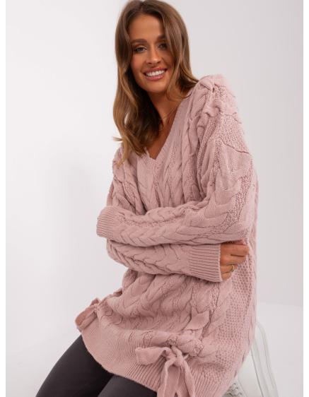Női oversize kardigán ZIATH világos rózsaszínű
