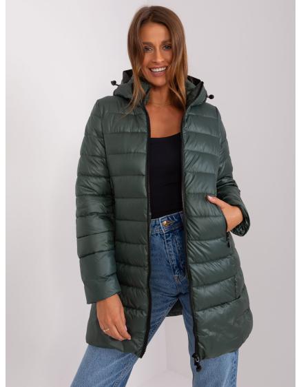 Dámska bunda s odnímateľnou kapucňou SAIM tmavozelená