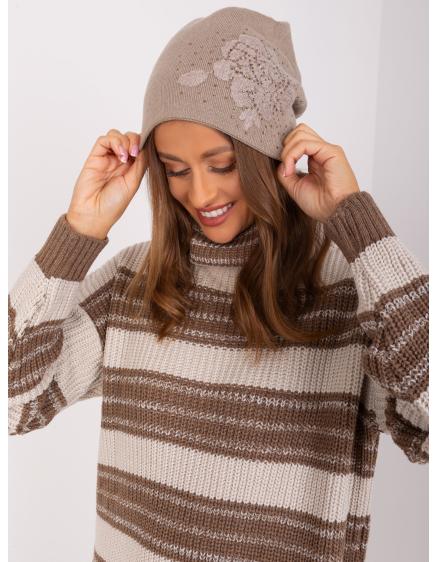 Dámska čiapka CAE tmavobéžová