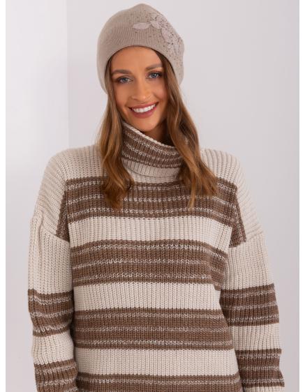 Dámska čiapka CAE tmavobéžová