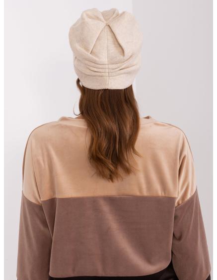 Dámská čepice s květinou RAL světle béžová 