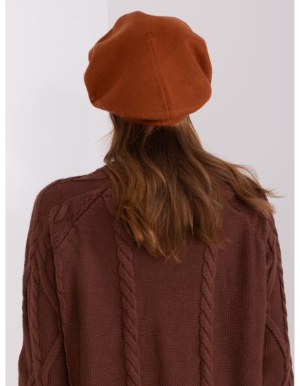 Dámský baret s kamínky OMNA světle hnědý 