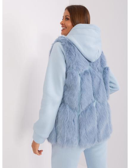 Dámská vesta s kožešinovou podšívkou TEEK světle modrá 