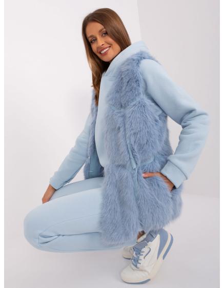 Dámská vesta s kožešinovou podšívkou TEEK světle modrá 