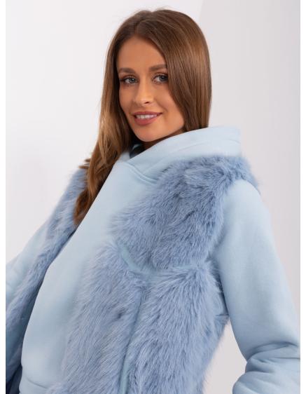 Dámská vesta s kožešinovou podšívkou TEEK světle modrá 